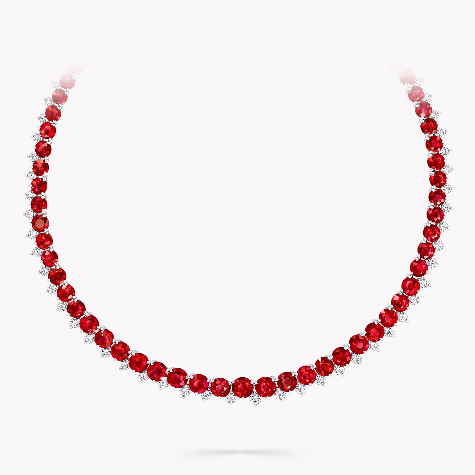 A Graff ruby and white diamond high jewellery necklace