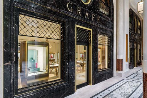Exterior of the Graff Monaco Hotel de Paris jewellery boutique
