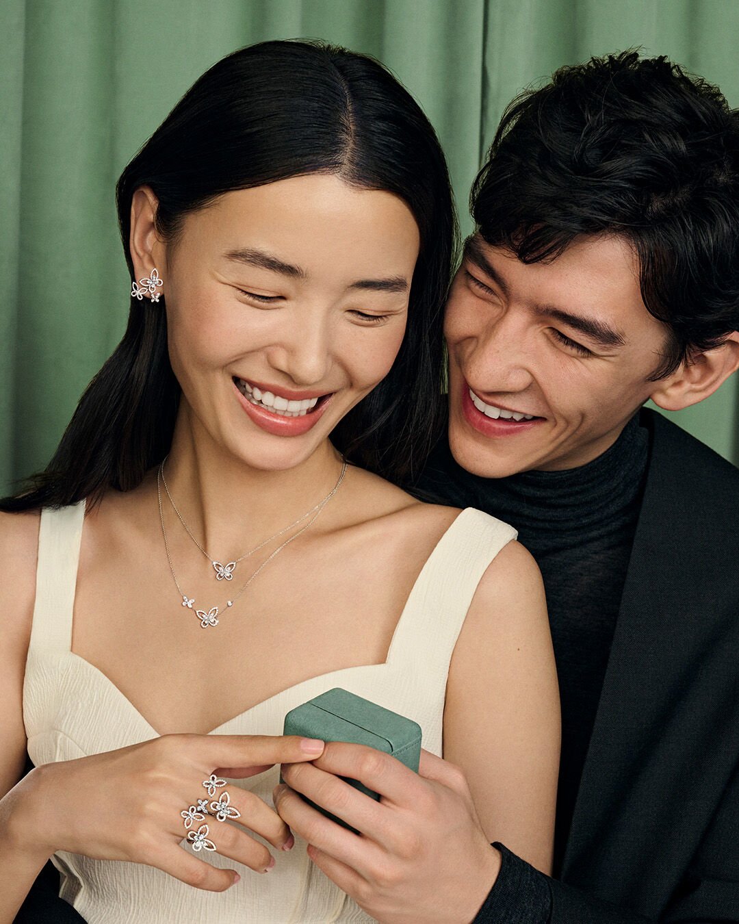 Gifts for her - image shows model wearing Graff Butterfly Collection