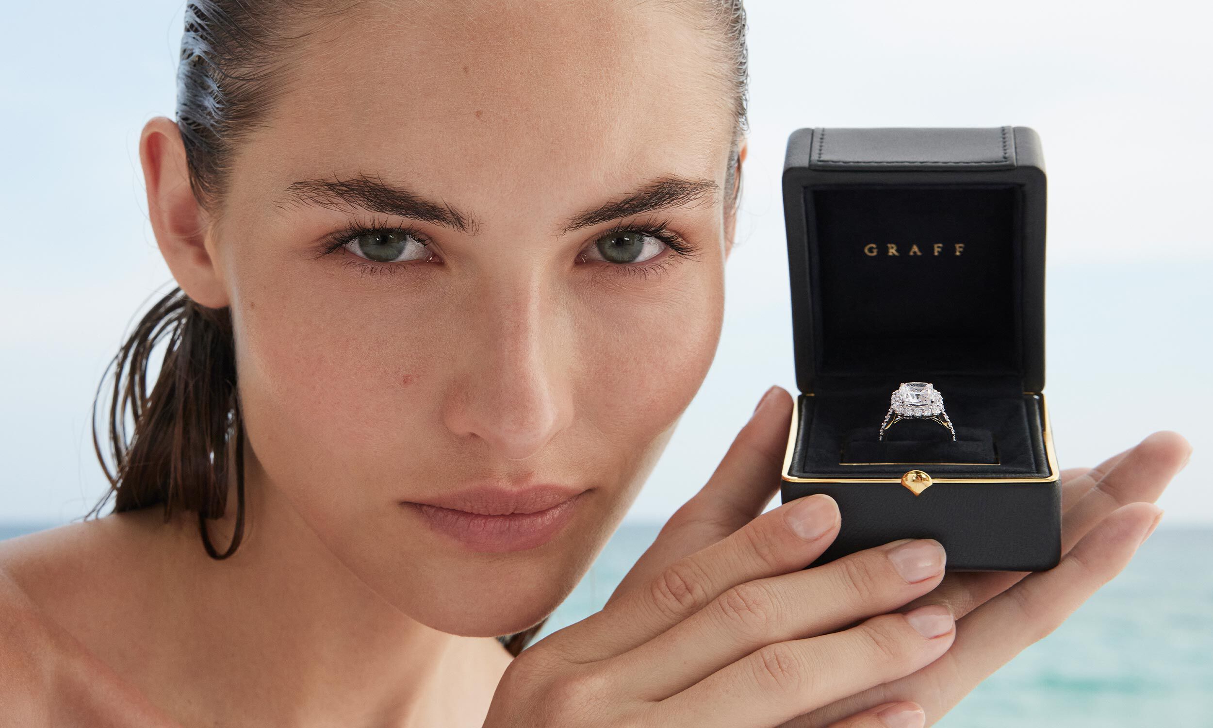 Model with Graff diamond engagement ring