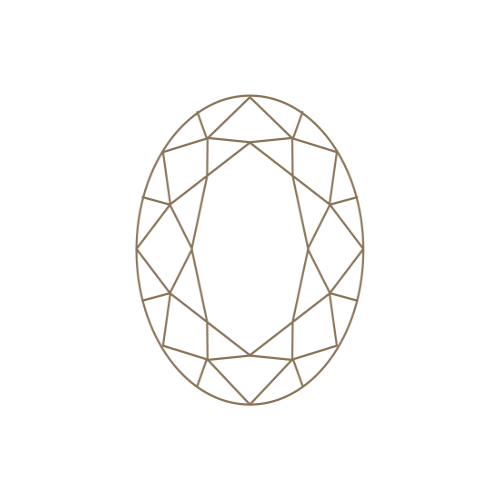 Illustration of an oval diamond cut