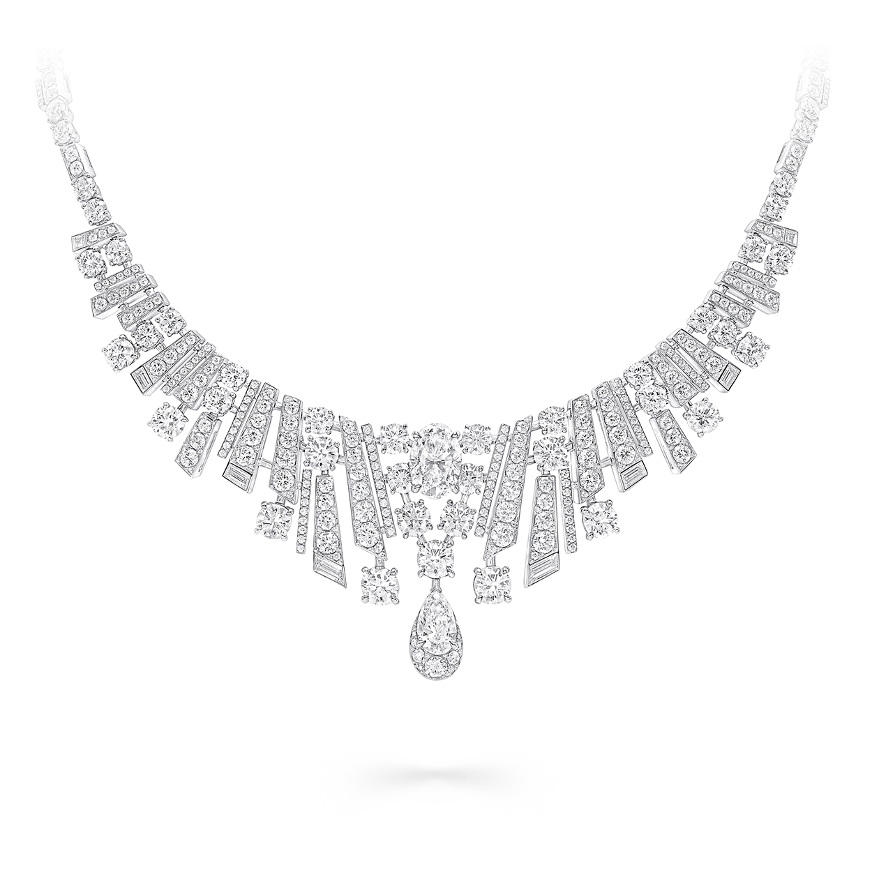 Image of white diamond high jewellery necklace