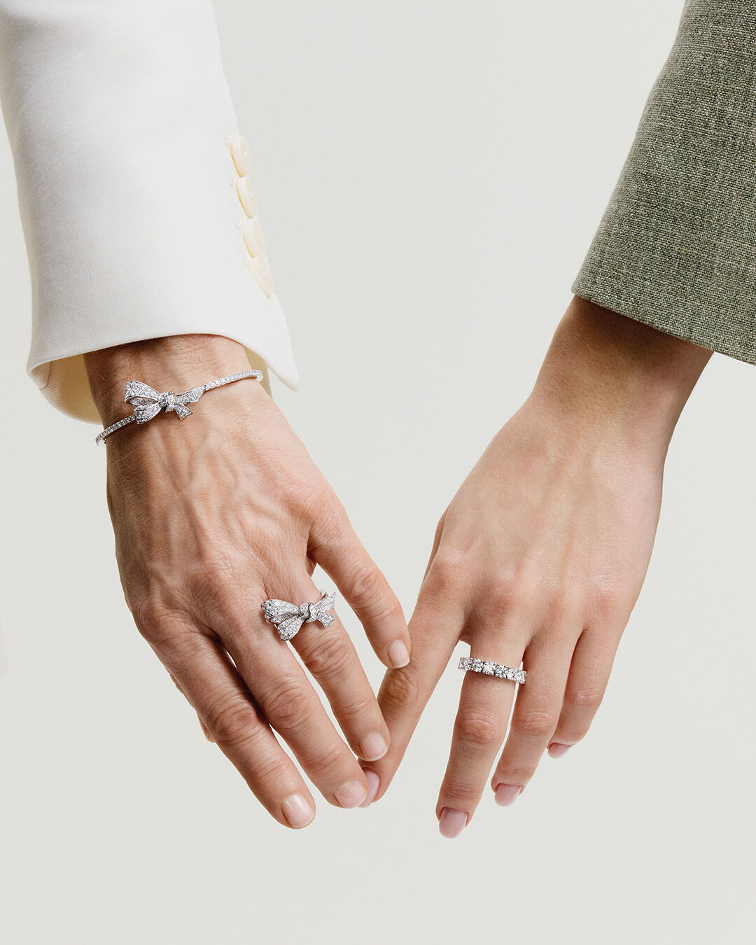 Mother's Day - Image shows models wearing Graff Tilda's Bow diamond jewellery 