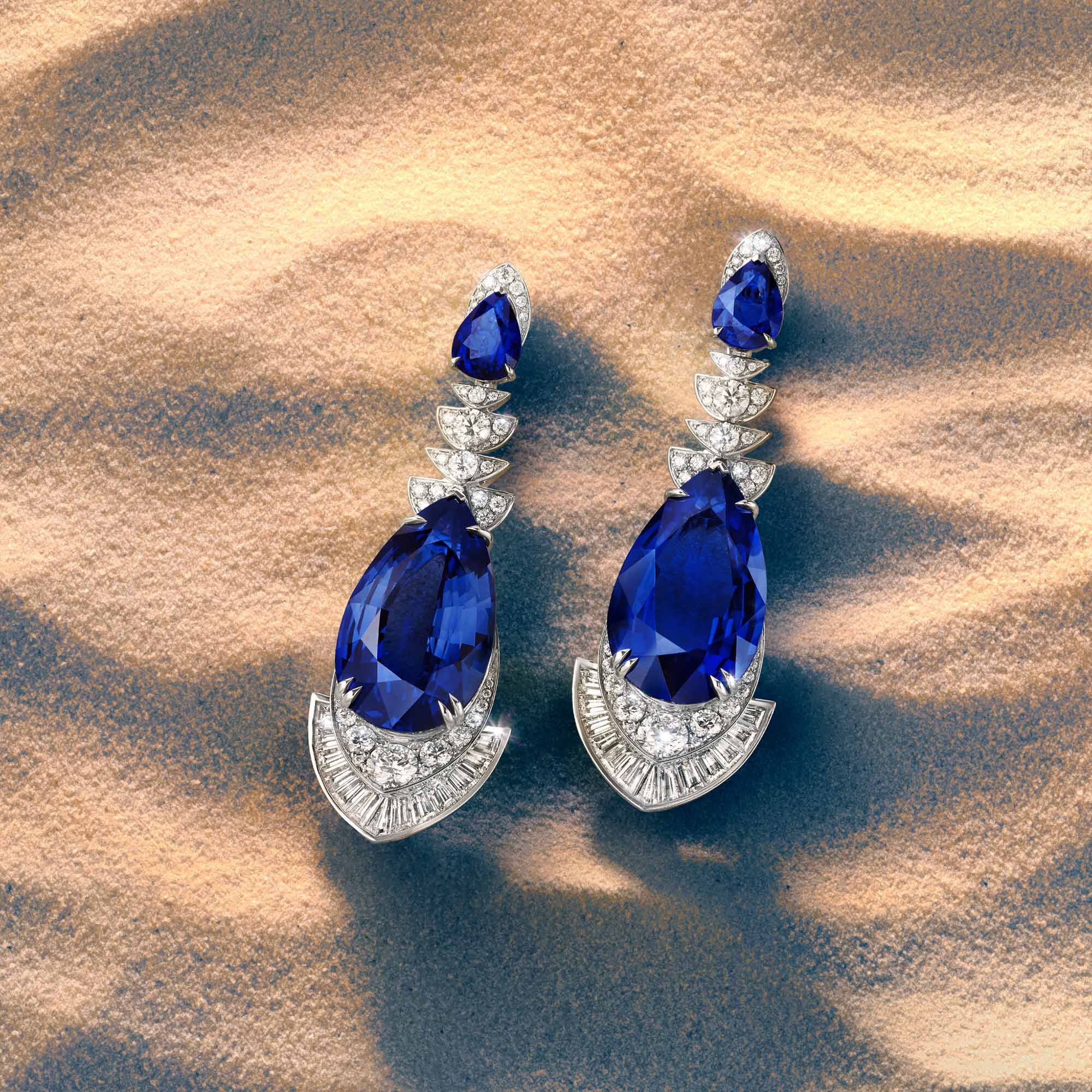 Graff Sapphire and Diamond Earrings 