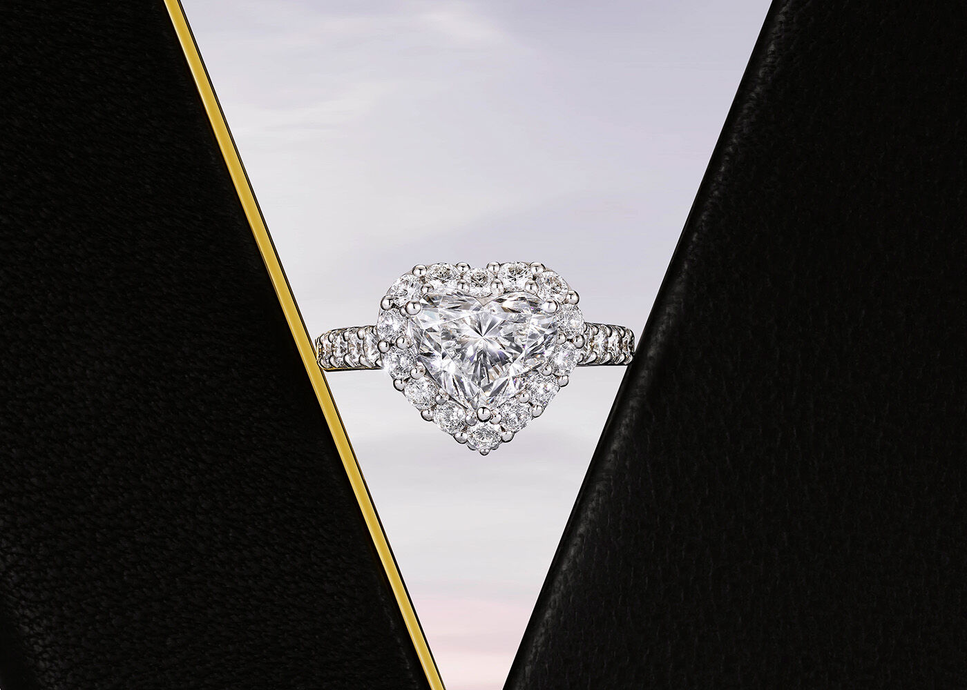 Image of Graff Icon Heart Shape Diamond ring in Graff gift box 