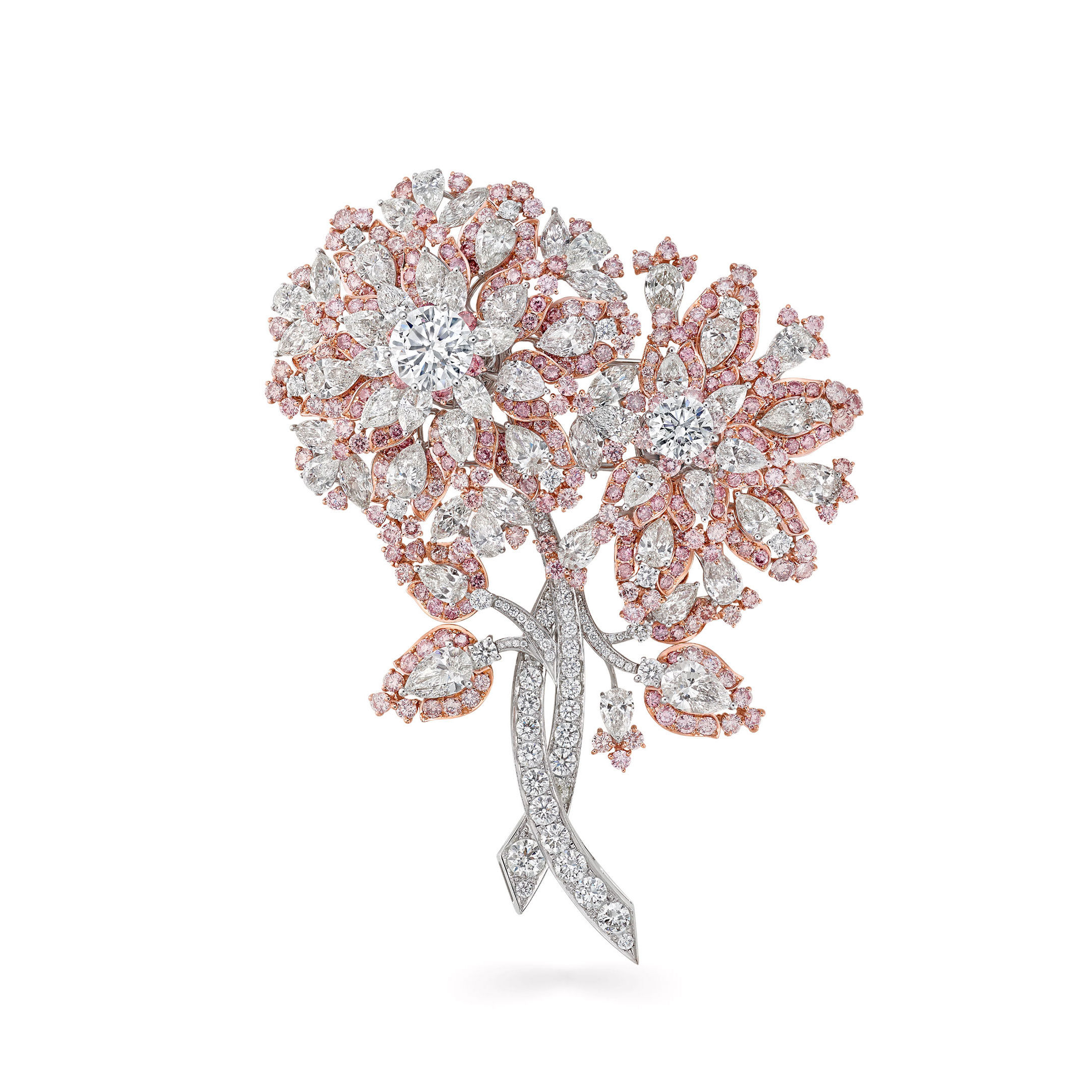 a Graff pink and white diamond high jewellery brooch