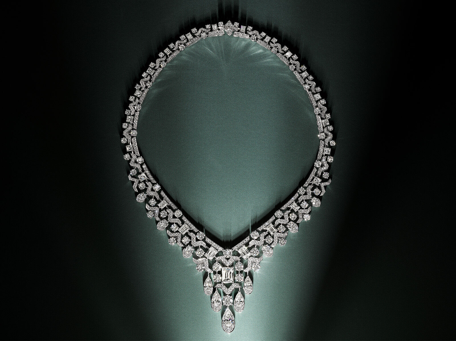 Image shows model wearing Graff Butterfly White Diamond High Jewellery