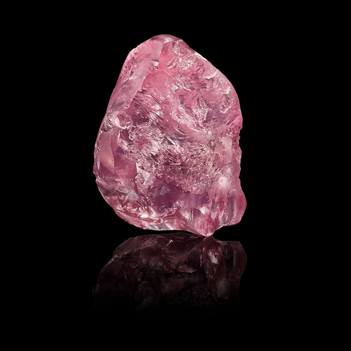 13.33 carat pink rough stone of the Graff Lesotho Pink Diamond