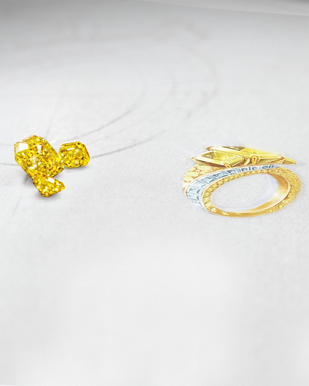 Image shows making of Graff White Diamond High Jewellery bangle