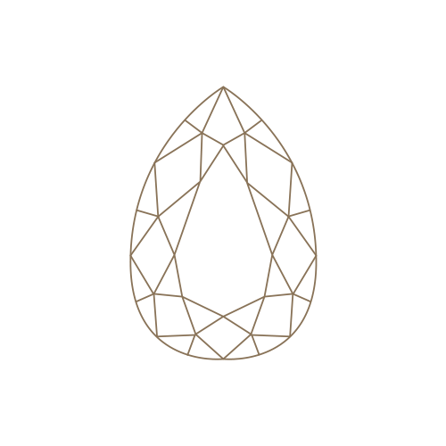 Illustration of a pear diamond cut