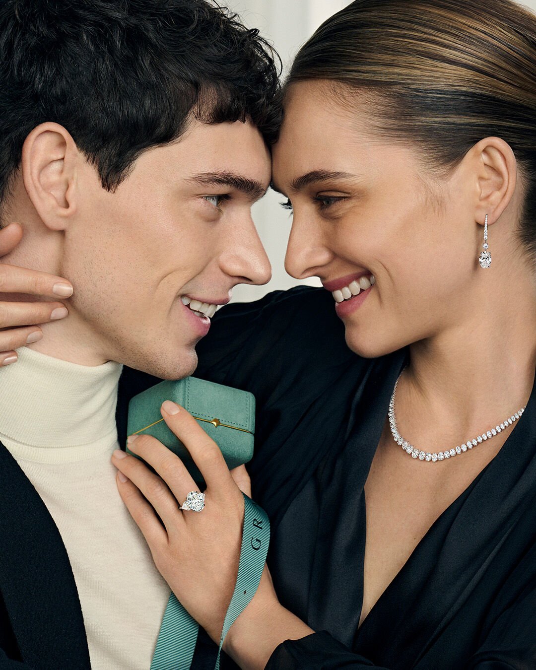 Valentine's Day - Image shows model wearing Laurence Graff Signature collection bangles and rings