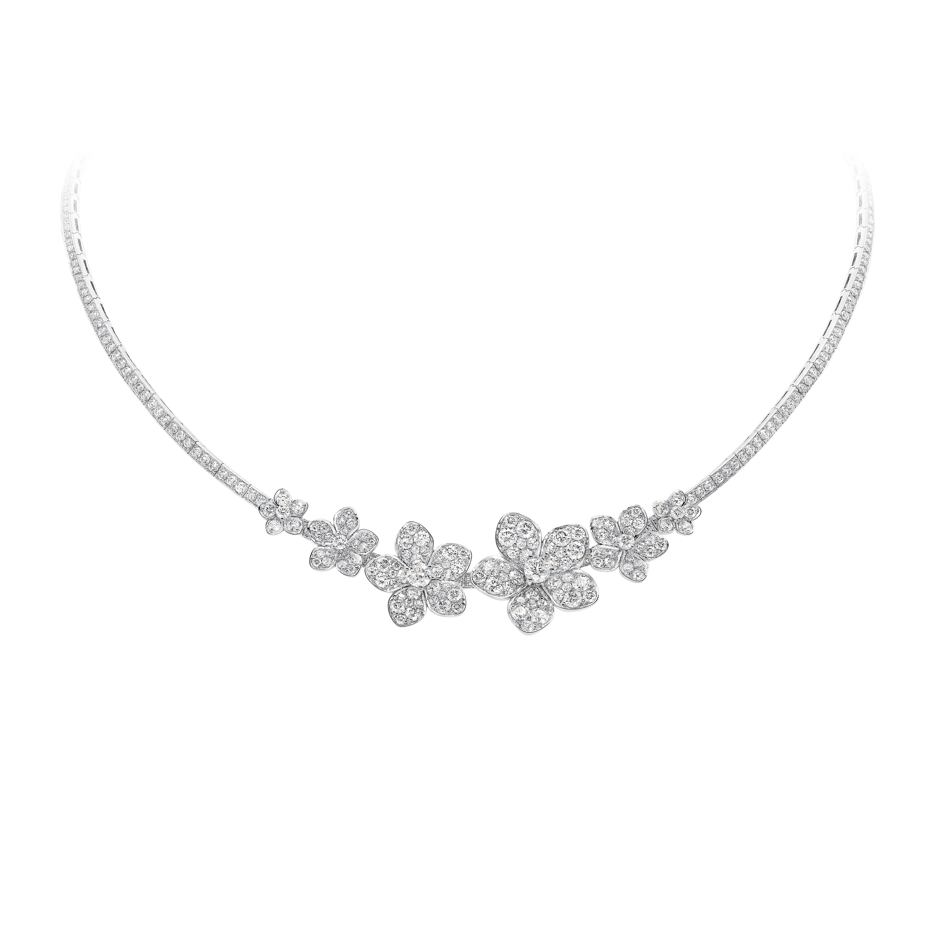 Wild Flower V Shape Diamond Necklace