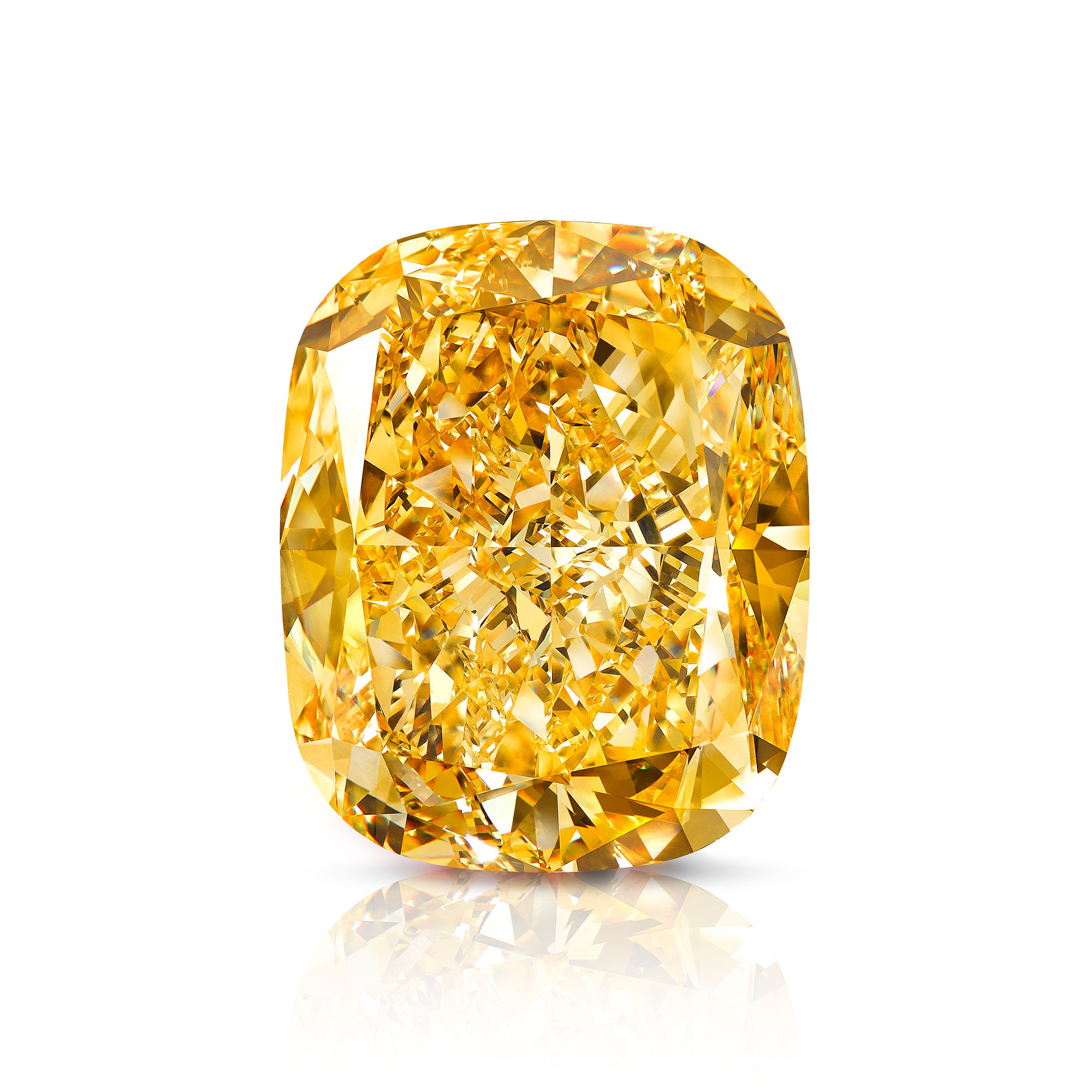 The Golden Empress- a cushion cut yellow diamond