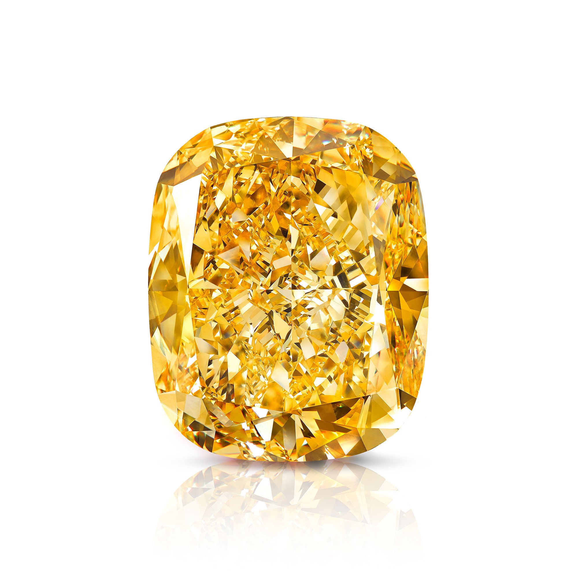 The Golden Empress- a cushion cut yellow diamond