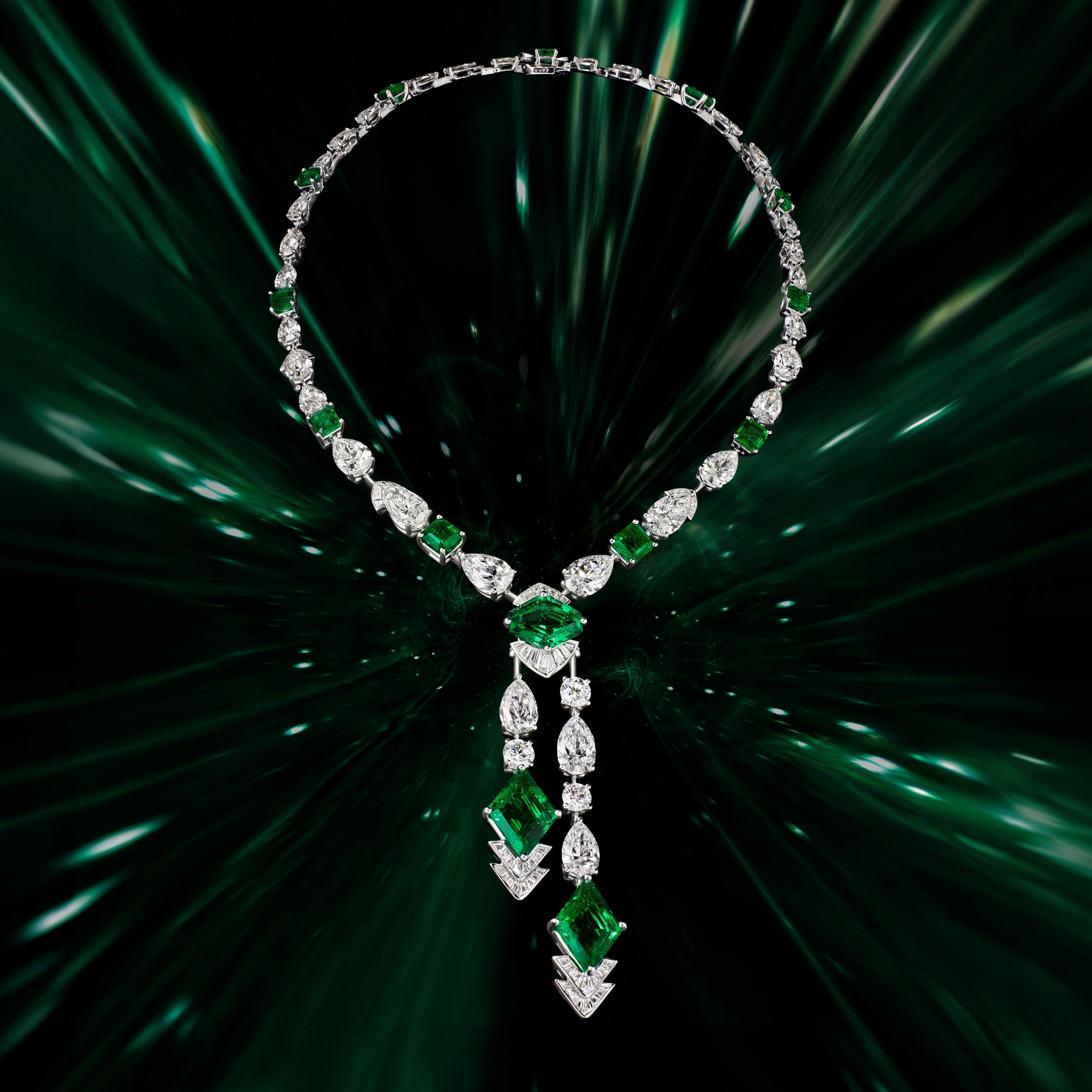 Graff Galaxia emerald high jewellery necklace