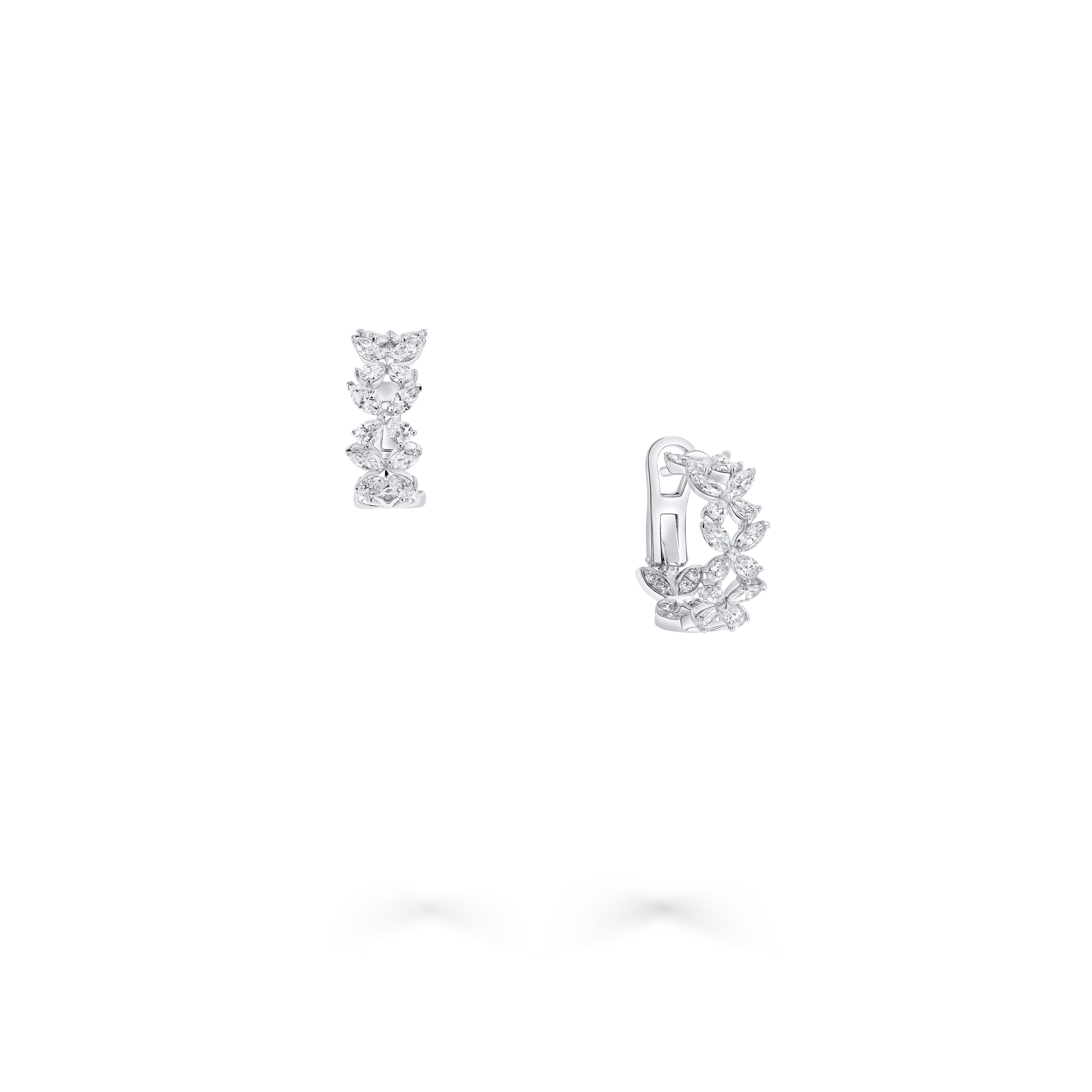 Classic Butterfly Diamond Petite Hoop Earrings