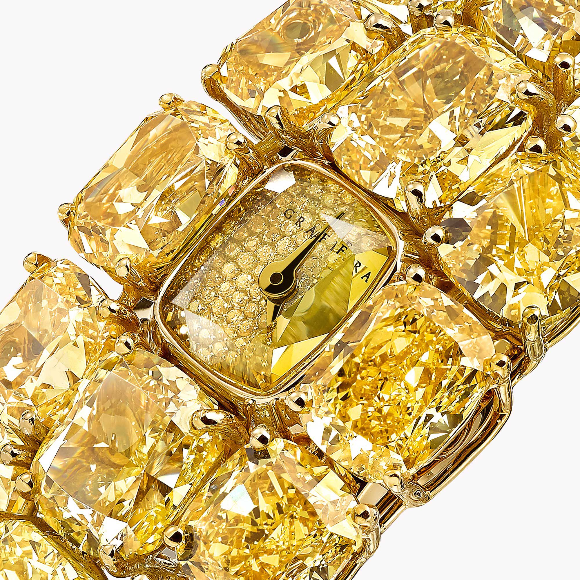 Image of Graff Yellow and White Diamond Oval Secret unique timepiece