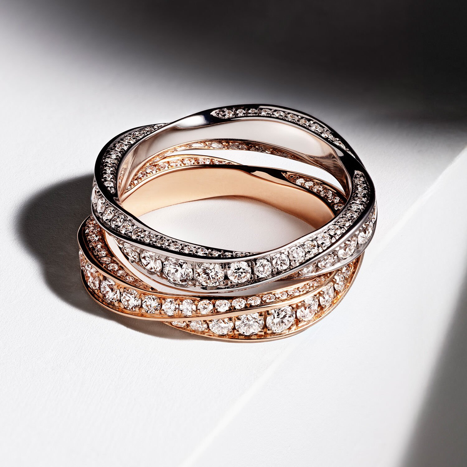 Mens gold Wedding Band - Model seen wearing Laurence Graff Signature wedding band 