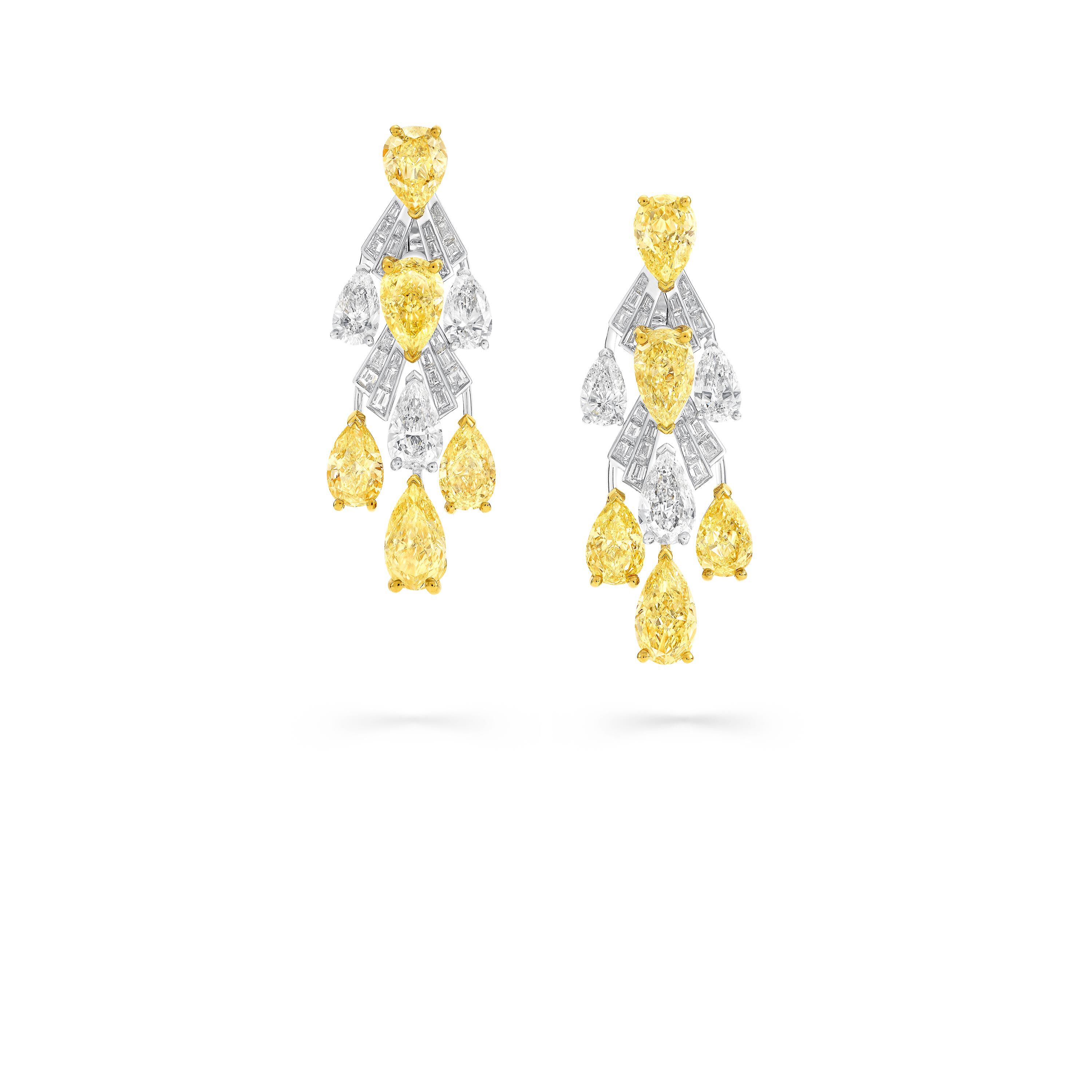 Graff High Jewellery Yellow Diamond and White Diamond Earrings
