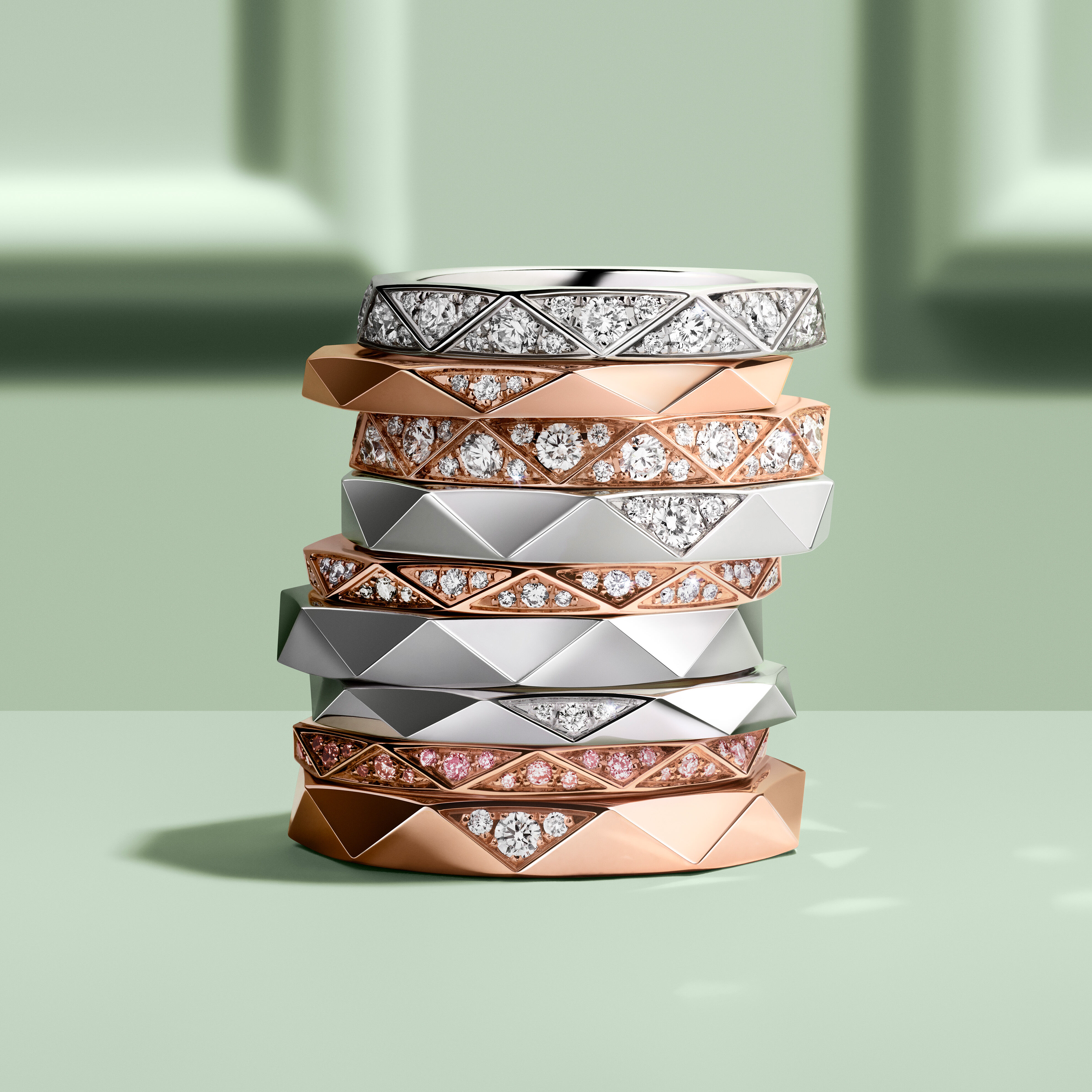 Image of Laurence Graff Signature Rings Stacked