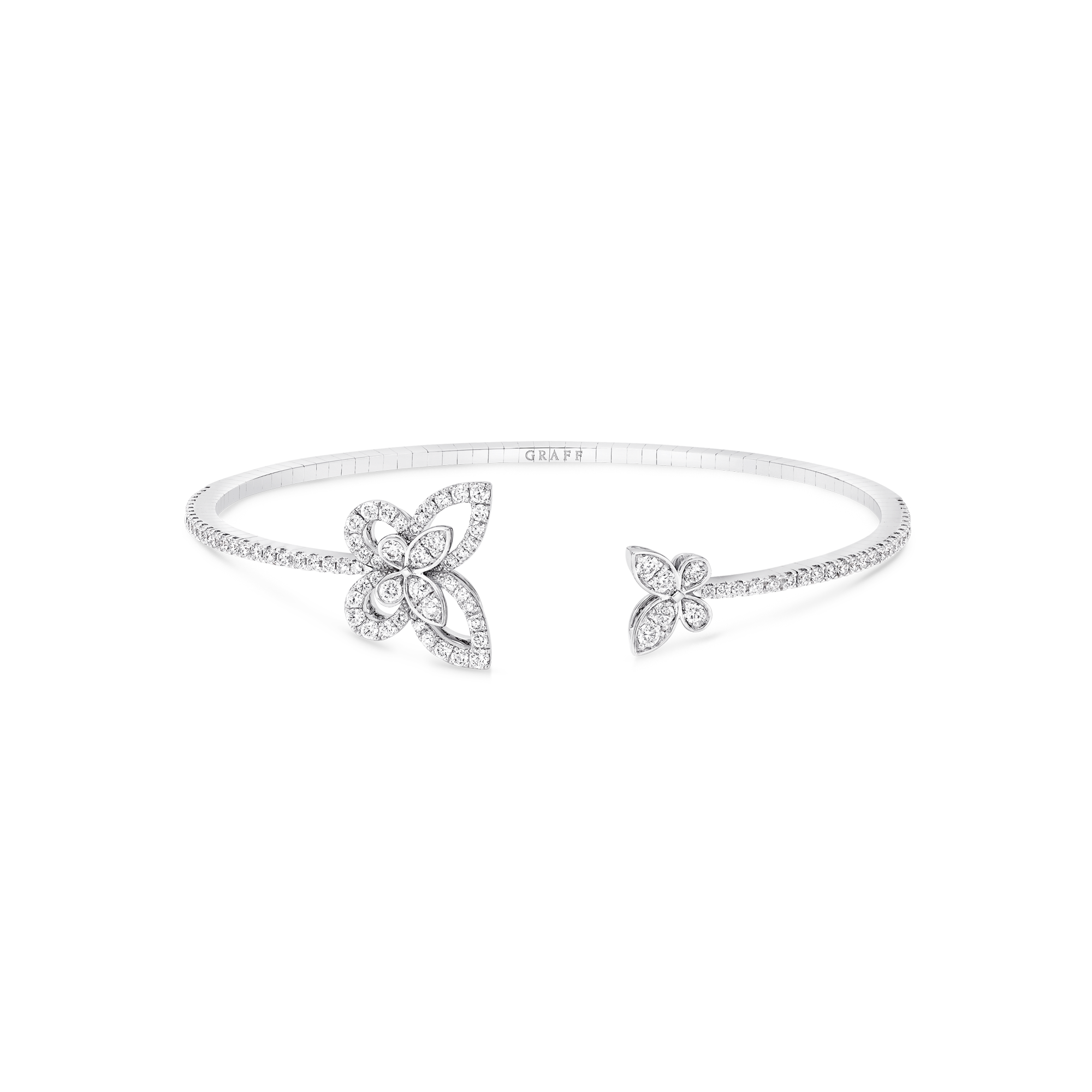 Butterfly Silhouette Open Diamond Bangle