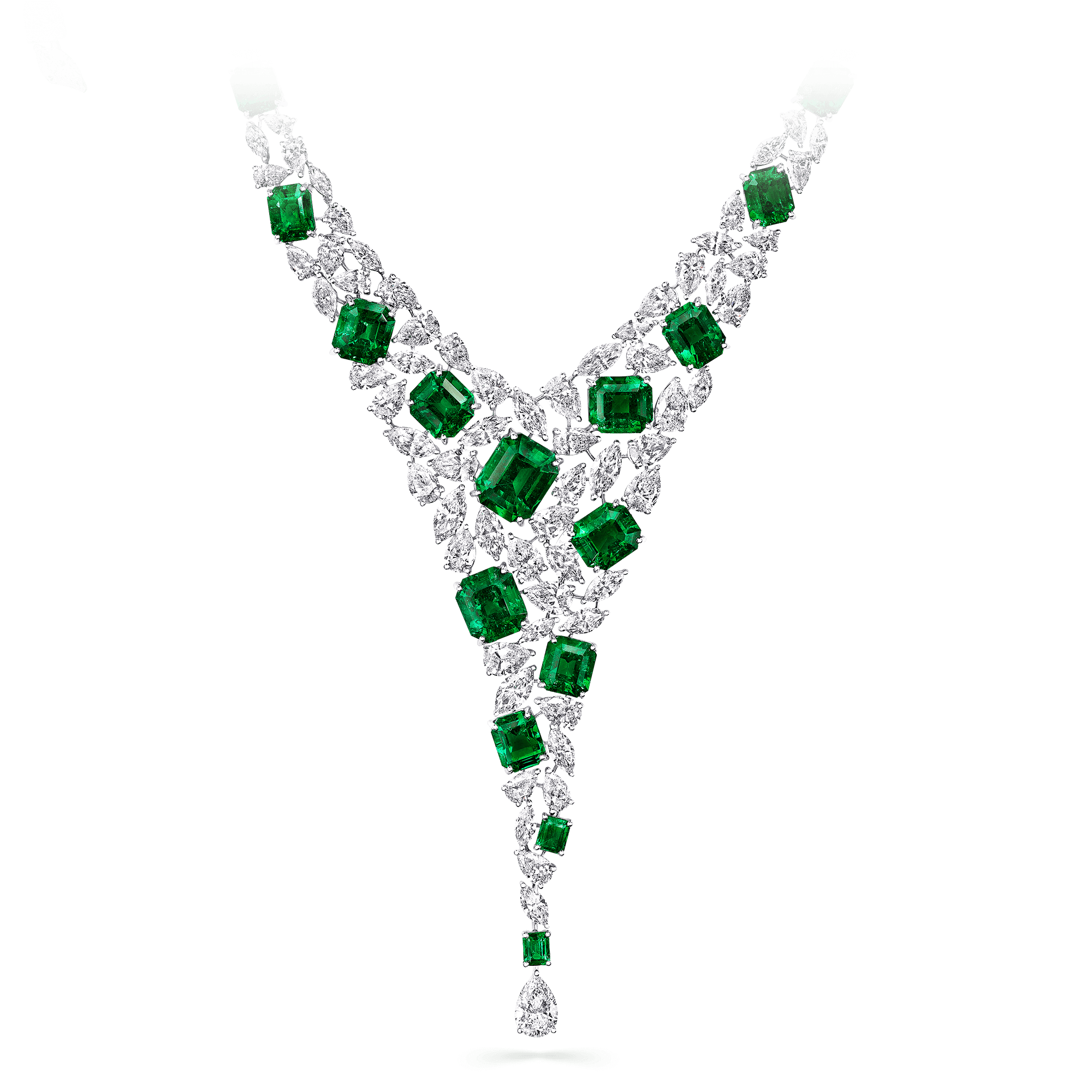 Graff High Jewellery Emerald and Diamond Foliage Necklace