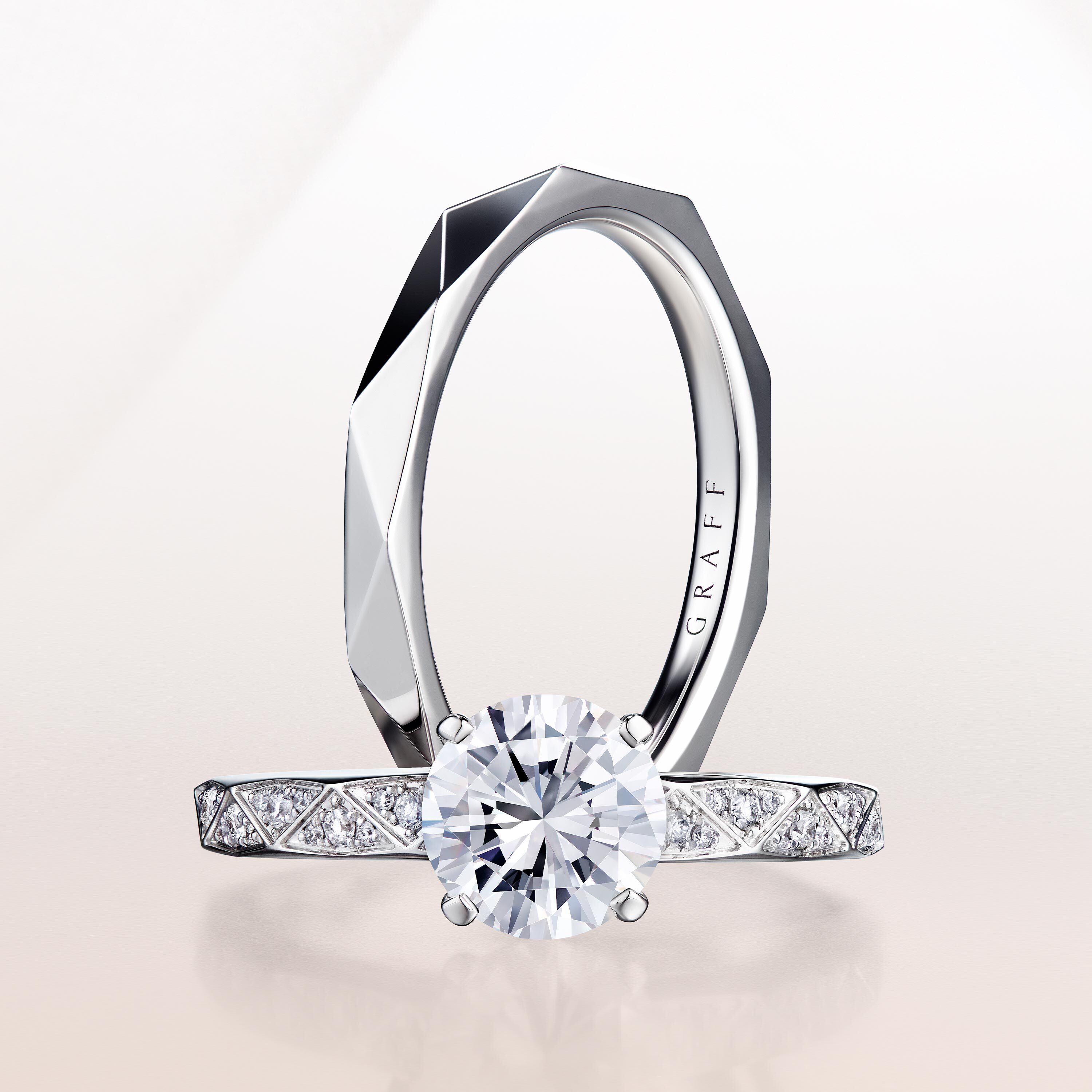 A Laurence Graff Signature wedding band and a diamond engagement ring