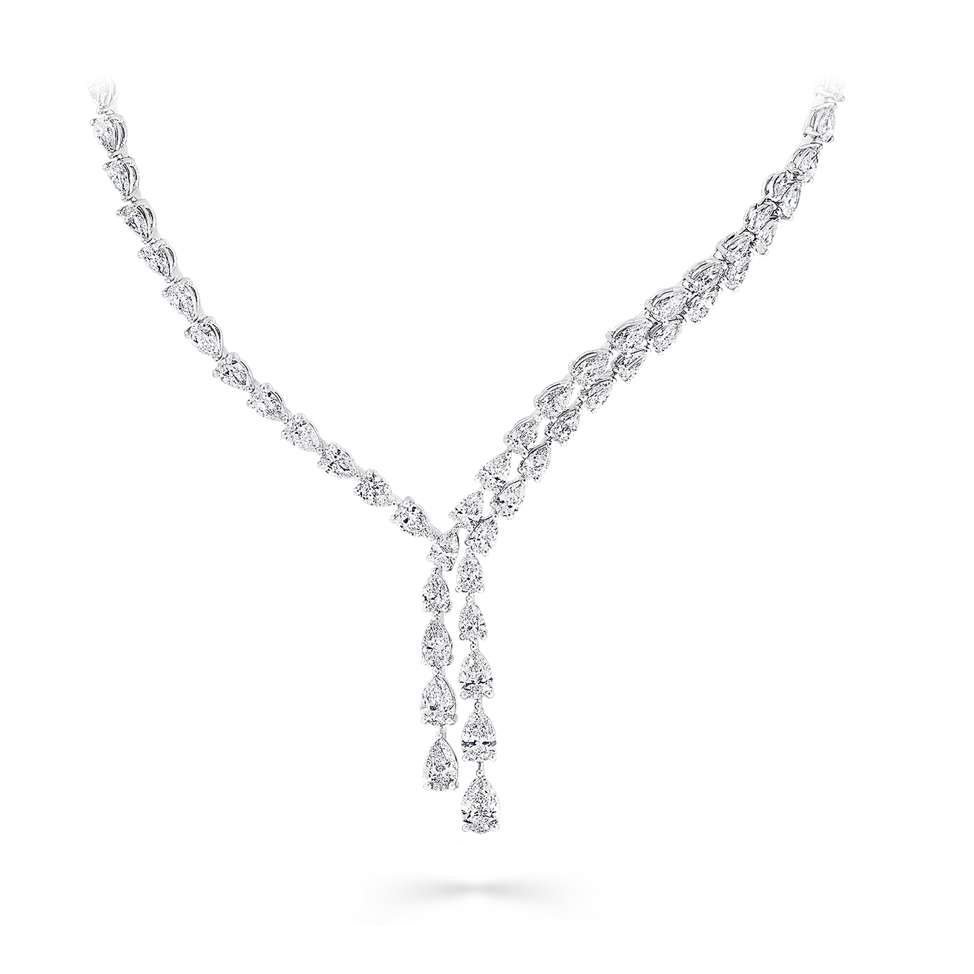 Pear Shape Diamond Cross-over Necklace