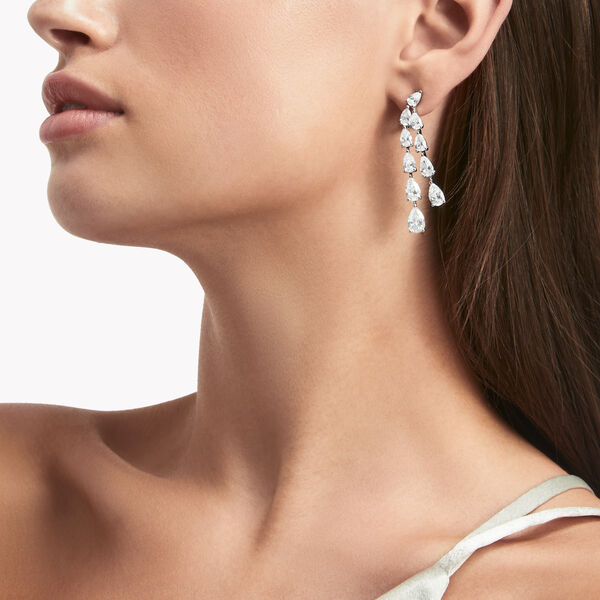 Pear Shape Diamond Earrings, , hi-res
