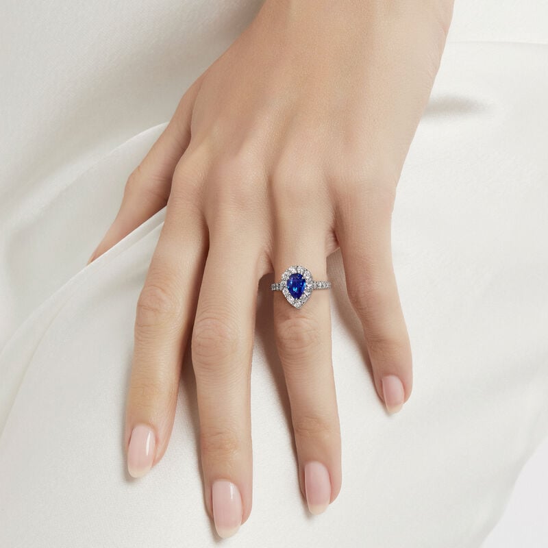 Icon Pear Shape Sapphire and Diamond Engagement Ring