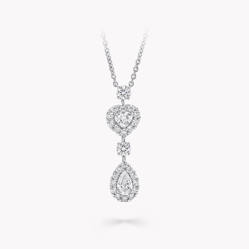 Icon Heart and Pear Shape Diamond Drop Necklace