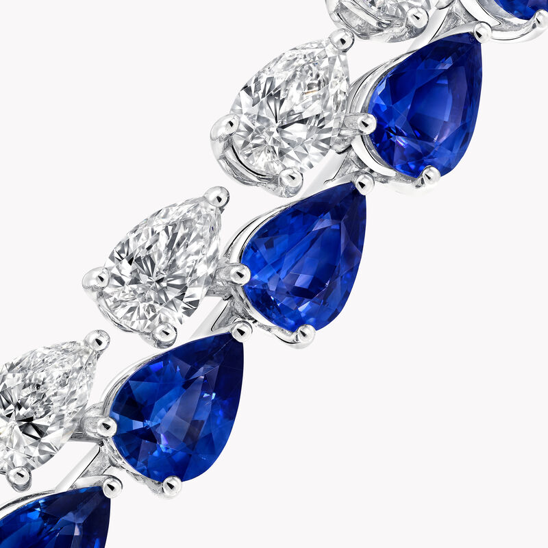 Pear Shape Sapphire and Diamond Bracelet, , hi-res
