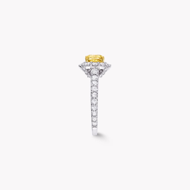 Icon Cushion Cut Yellow and White Diamond Engagement Ring