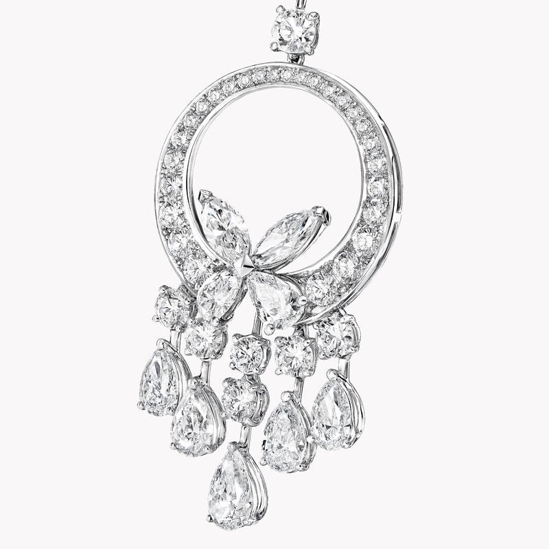 Classic Butterfly Chandelier Diamond Necklace