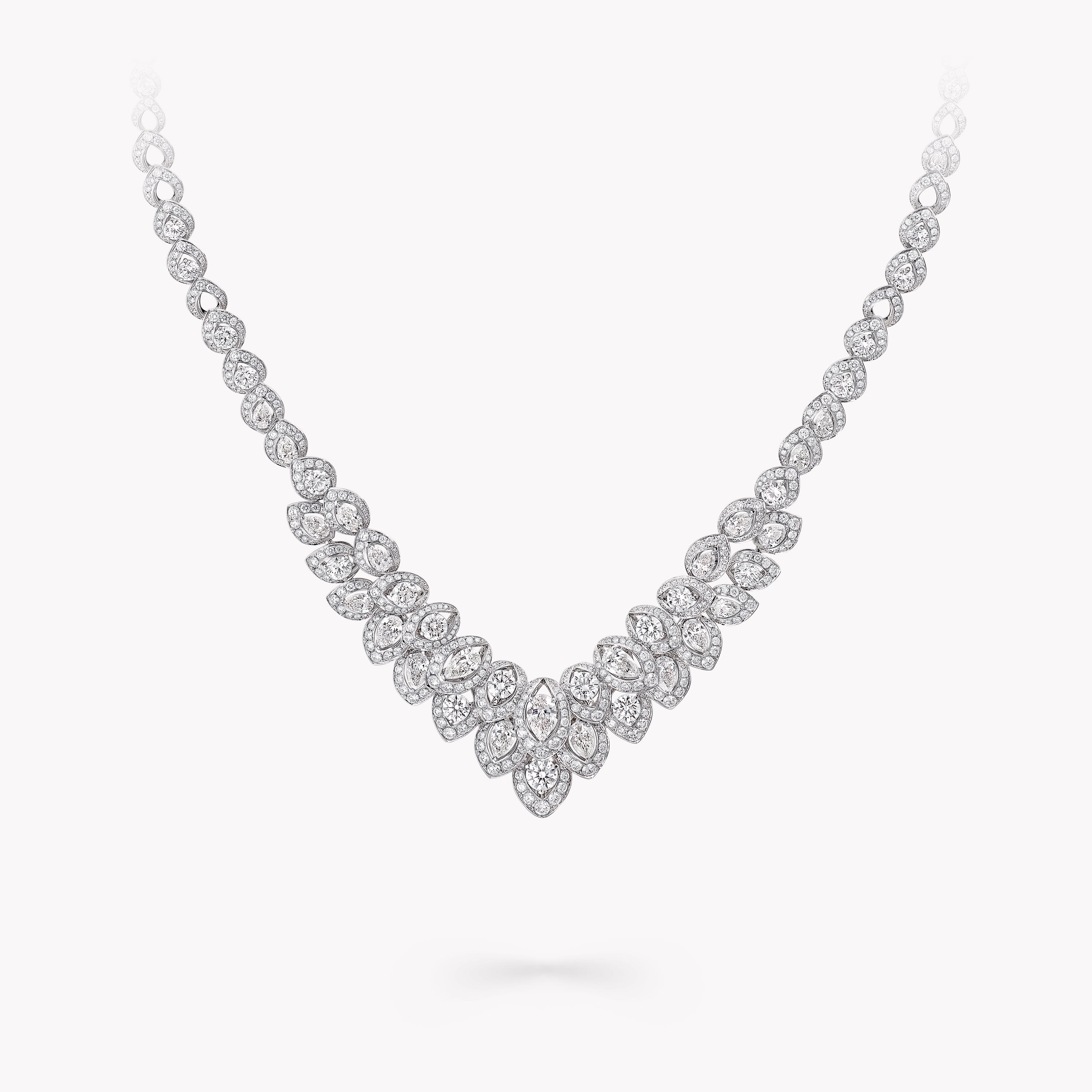 Silver Brass Wedding American Diamond Necklace Set, Size: Adjustable at Rs  3600/set in Chennai