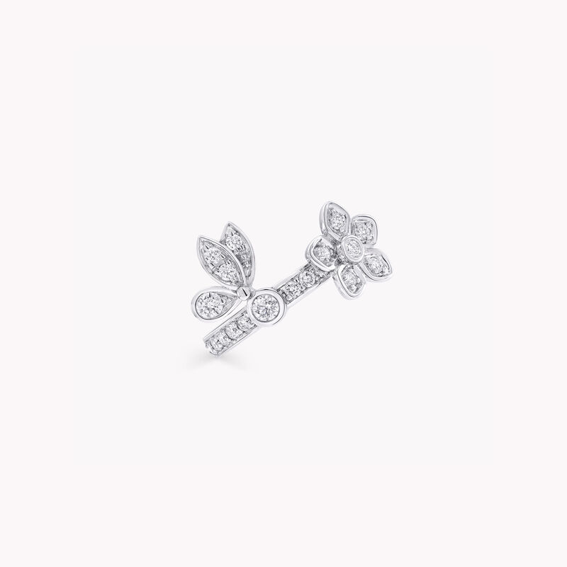 Butterfly and Flower Diamond Ear Cuff