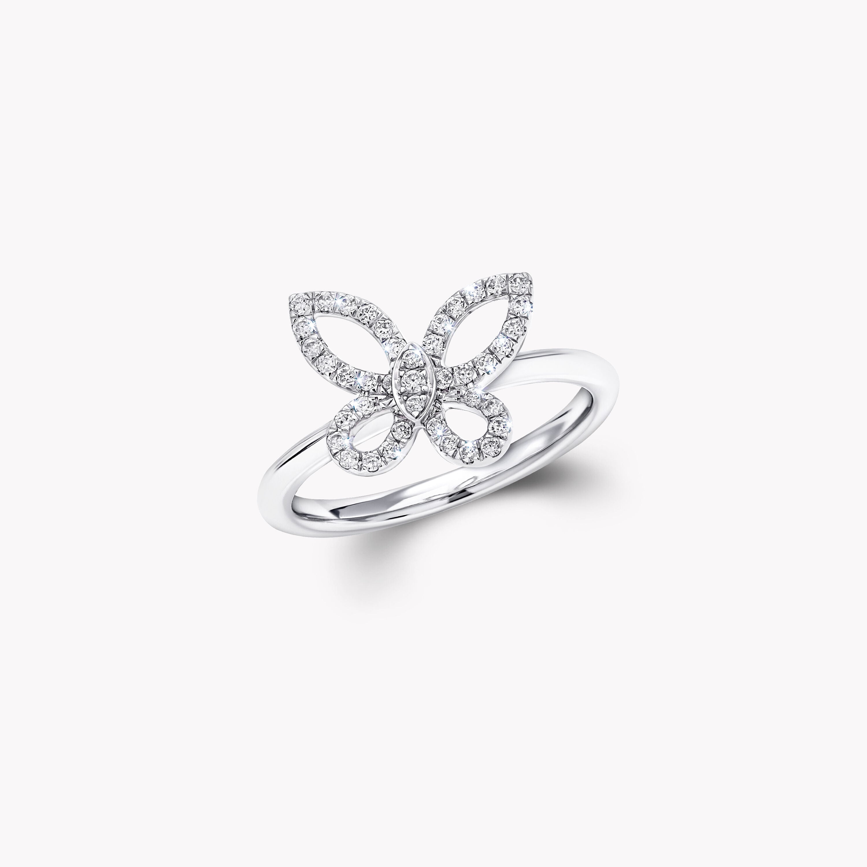 Mini Butterfly Silhouette Diamond Ring, white gold - Graff