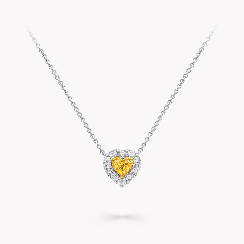 Icon Heart Shape Yellow and White Diamond Pendant