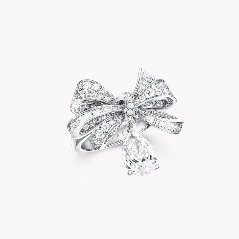 Tilda's Bow Classic Diamond Drop Ring