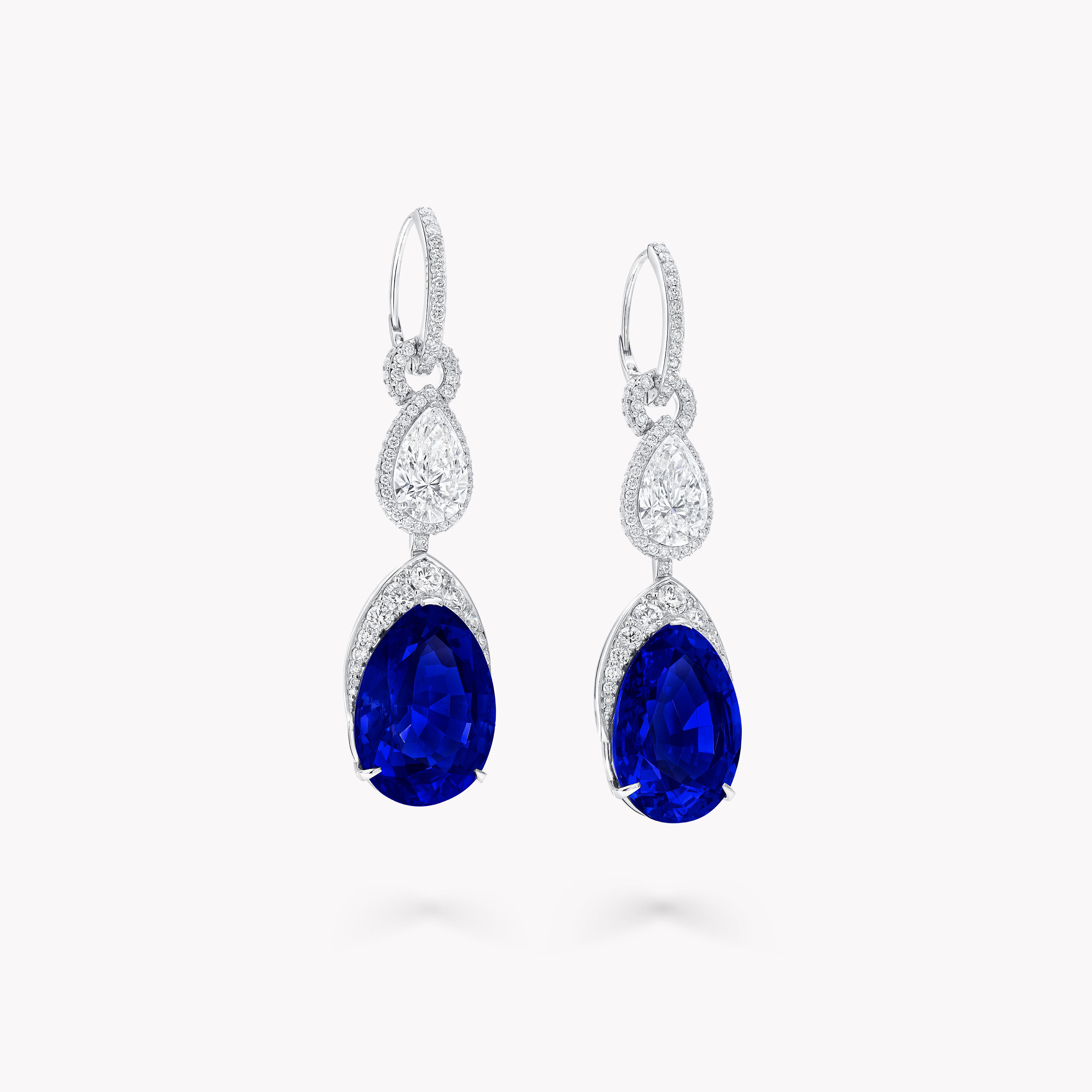 Icon 8 Pear Shape Sapphire and Diamond Earrings, White Gold - Graff