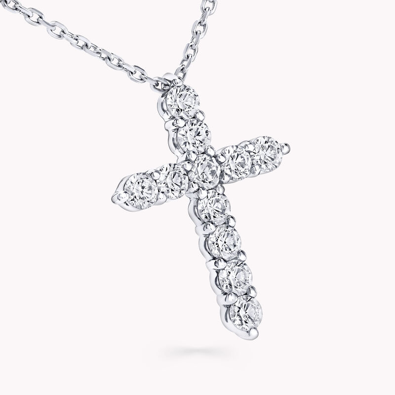 Round Diamond Cross Mini Pendant