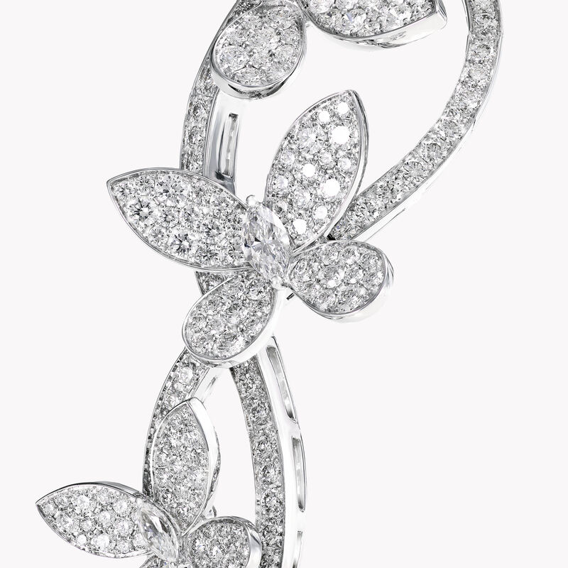 Round and Marquise Diamond Pavé Butterfly Necklace, , hi-res