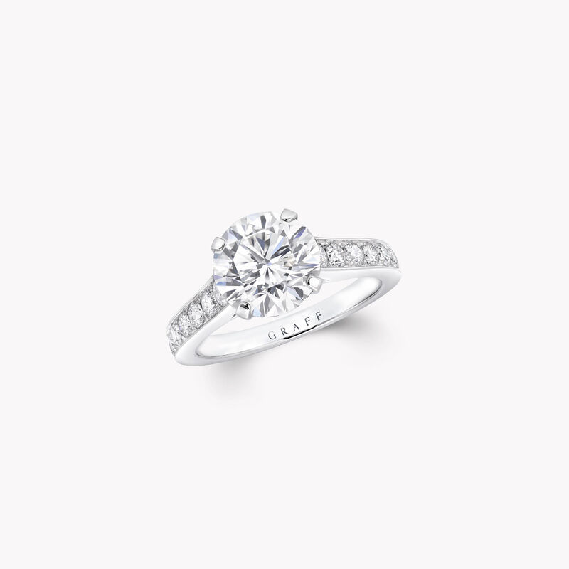 Flame Round Diamond Engagement Ring, , hi-res