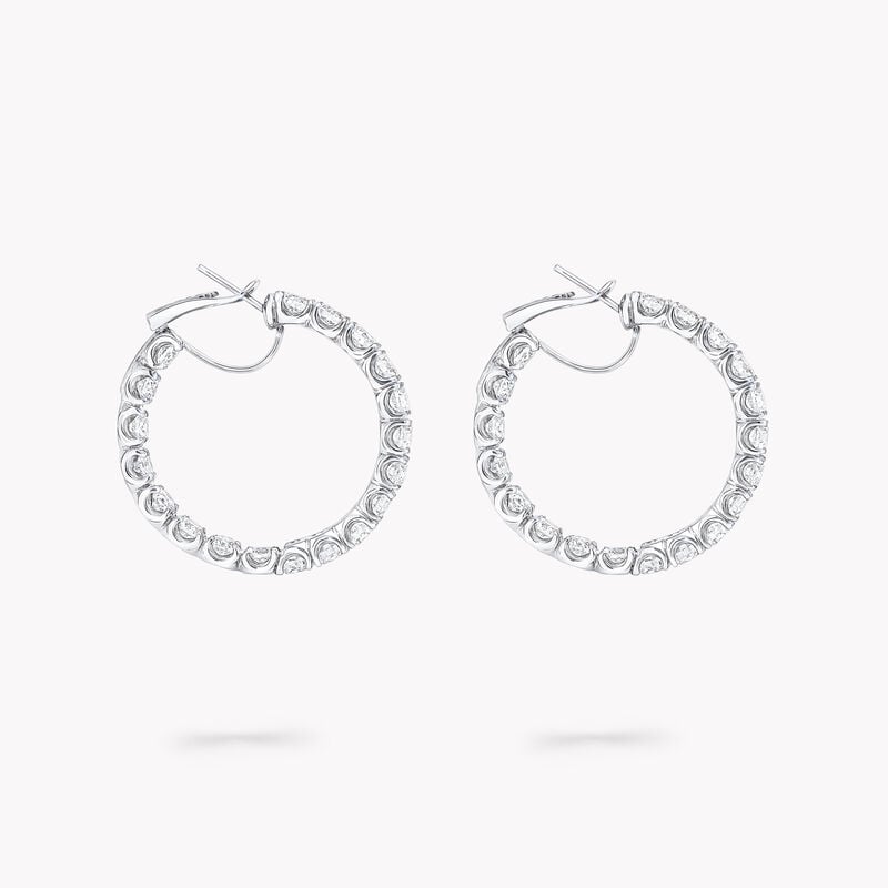 Round Diamond Hoop Earrings