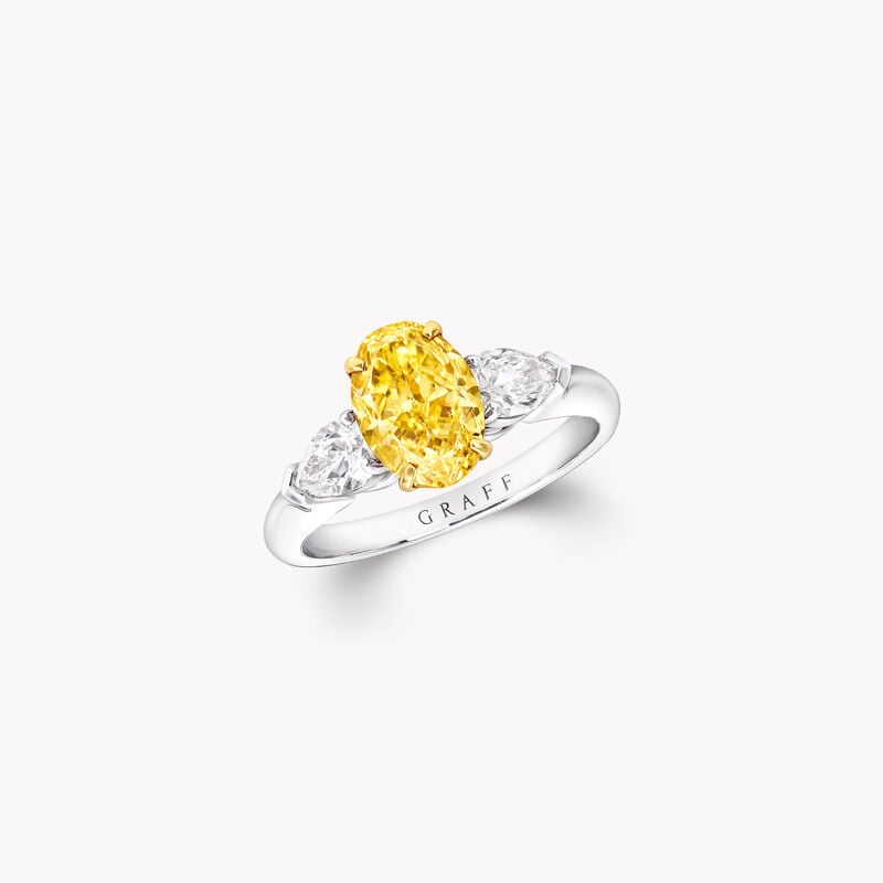 Bague de fiançailles en diamants jaunes de forme ovale Promise, , hi-res
