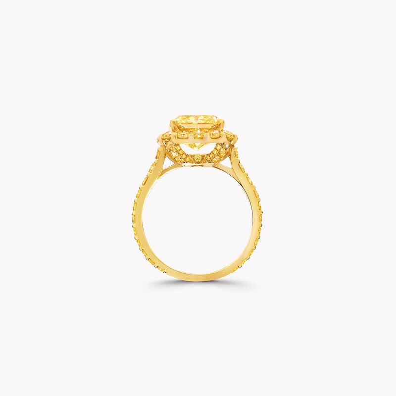 Bague de fiançailles en diamants jaunes taille radiant Icon