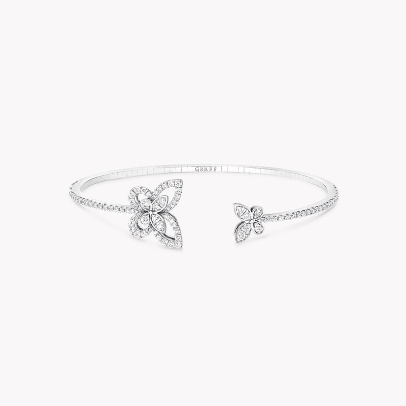 Bracelet rigide ouvert en diamants Butterfly Silhouette