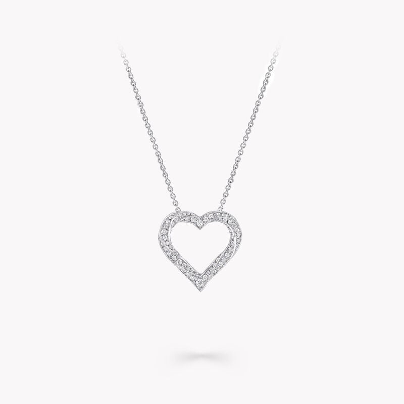 Spiral Heart Silhouette Pav&eacute; Diamond Pendant