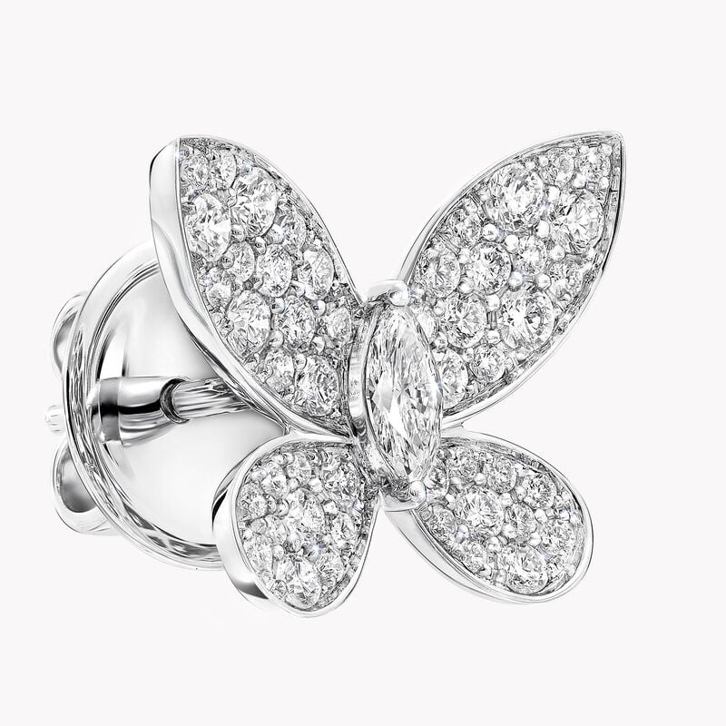 Clous d'oreilles en diamants Pavé Butterfly, , hi-res