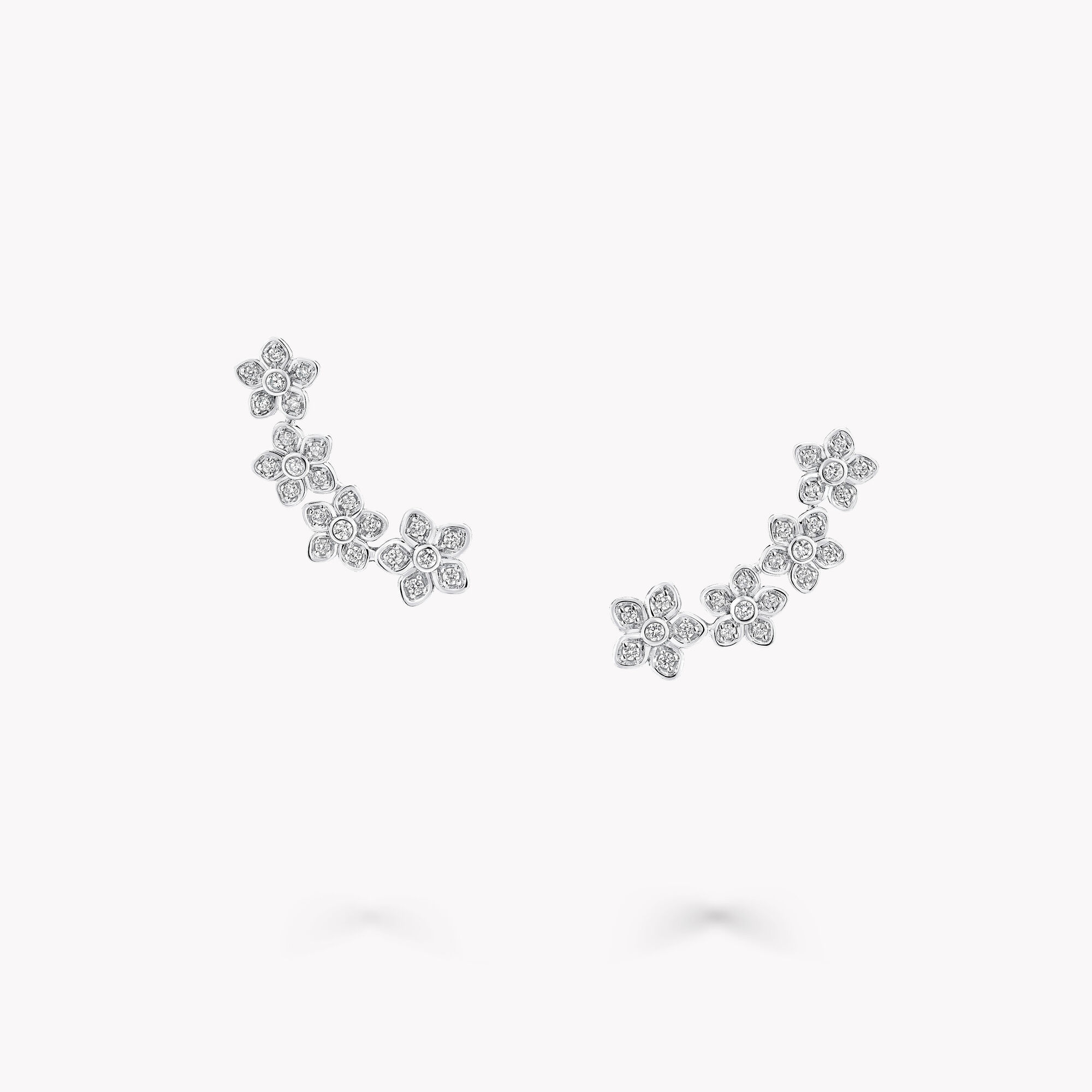 Ear Crawler Orecchini Rampicanti A Forma Di Rosa E Vite - Clip-on Con Cristalli, Placcato Oro/Antica, Per Donna, Lunghezza 4,4 Cm - 3